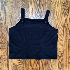 Coldwater Creek Black Tank Top with Heart Button Straps